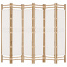 Biombo plegable de 6 paneles bambú y lona 240 cm 2