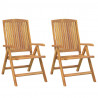 Cadeiras de jardim reclináveis 2 pcs madeira de teca maciça 2