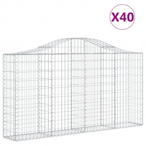 Cestos gabião arqueados 40 pcs 200x30x100/120 ferro galvanizado H