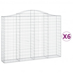 Cestos gabião arqueados 6pcs 200x30x140/160cm ferro galvanizado H