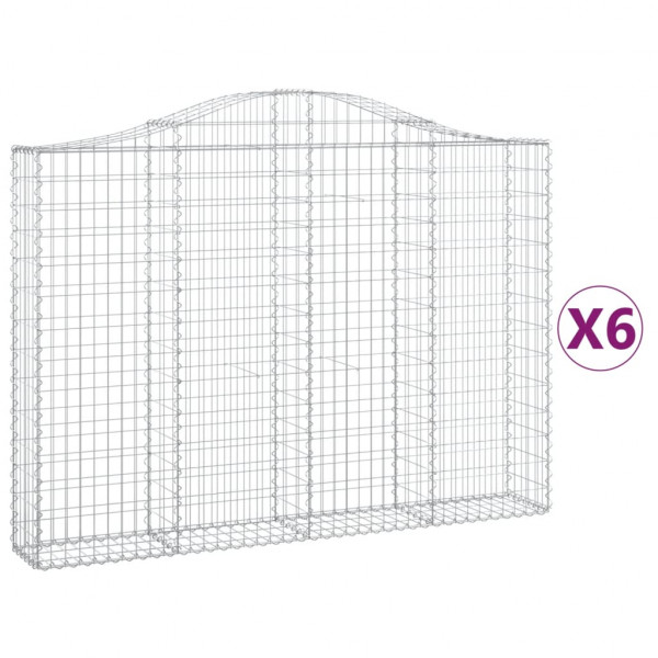 Cestos gabião arqueados 6pcs 200x30x140/160cm ferro galvanizado M 2