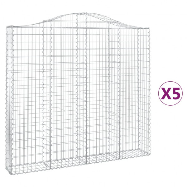Cestos gabião arqueados 5pcs 200x30x180/200cm ferro galvanizado M 2