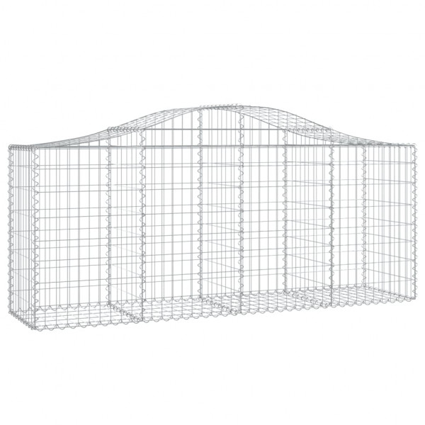 Cestos gabião arqueados 4 pcs 200x50x80/100cm ferro galvanizado M 3