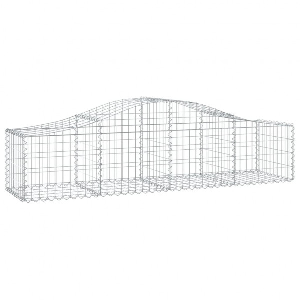 Cestos gabião arqueados 7 pcs 200x50x40/60 cm ferro galvanizado M 3