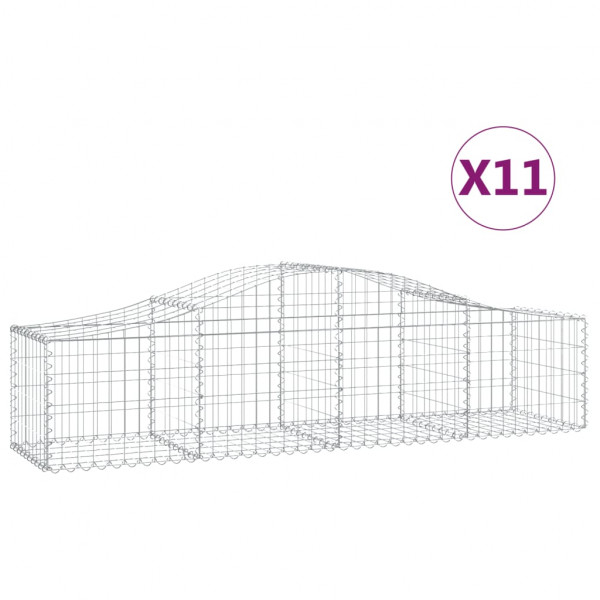 Cestos gabião arqueados 11pcs 200x50x40/60 cm ferro galvanizado M 2