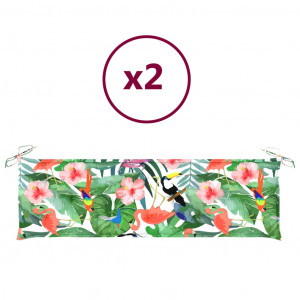 Cojines banco de jardín 2 uds tela Oxford multicolor H