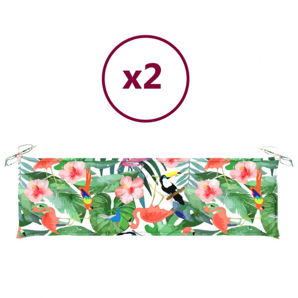 Almofadões para bancos de jardim 2 pcs tecido oxford multicor M 2