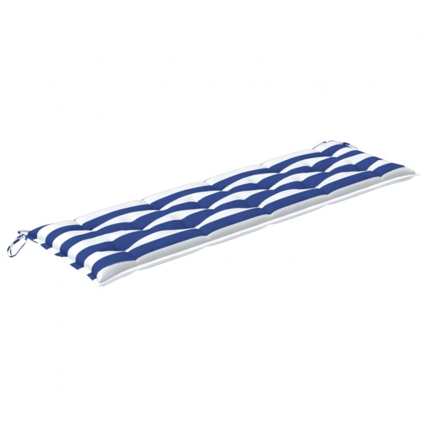Cojines banco de jardín 2 uds tela Oxford azul y blanco a rayas M 5