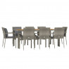 Set comedor jardín 9 pzas y cojines ratán sintético gris 3