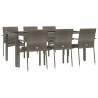 Set comedor jardín 7 pzas y cojines ratán sintético gris 3