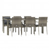 Set comedor jardín 7 pzas y cojines ratán sintético gris 3