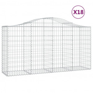 Cestos gabião arqueados 18 pcs 200x50x100/120 ferro galvanizado H