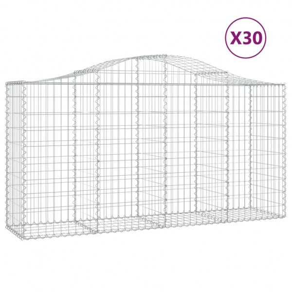 Cestos gabião arqueados 30 pcs 200x50x100/120 ferro galvanizado M 2