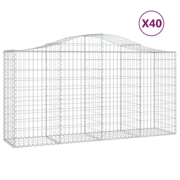 Cestos gabião arqueados 40 pcs 200x50x100/120 ferro galvanizado M 2