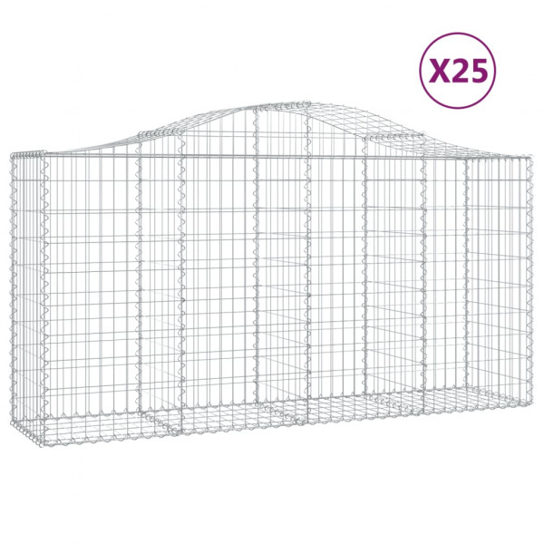 Cestos gabião arqueados 25 pcs 200x50x100/120 ferro galvanizado M 2