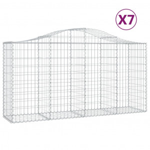 Cestos gabião arqueados 7pcs 200x50x100/120cm ferro galvanizado H
