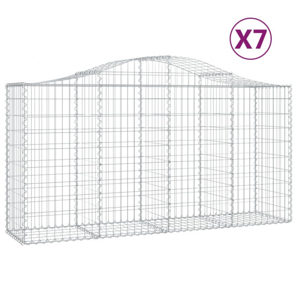 Cestos gabião arqueados 7pcs 200x50x100/120cm ferro galvanizado M 2