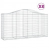 Cestos gabião arqueados 8pcs 200x50x100/120cm ferro galvanizado 2