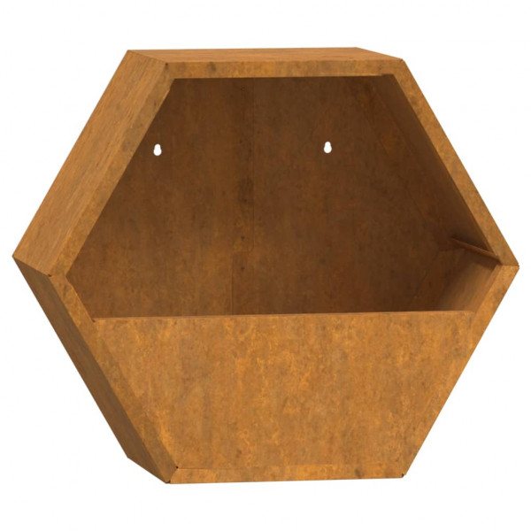 Vasos/floreiras de parede 2 pcs aço corten cor enferrujado M 5