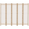 Divisória/biombo com 5 painéis dobráveis 200 cm bambu e lona 5