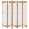 Biombo plegable de 5 paneles bambú y lona 200 cm 2