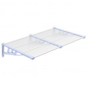 Toldo para porta 152.5x90cm policarbonato cinzento/transparente H