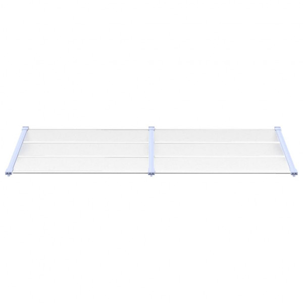 Marquesina puerta policarbonato gris y transparente 239x90 cm M 3