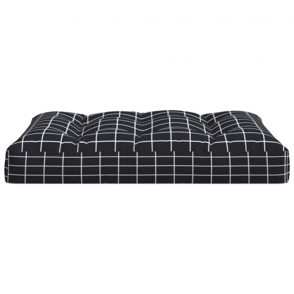 Cojines para sofá de palets 2 piezas tela a cuadros negro M 5