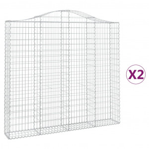 Cestos gabião arqueados 2pcs 200x30x180/200cm ferro galvanizado H