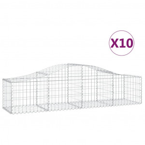 Cestos gabião arqueados 10pcs 200x50x40/60 cm ferro galvanizado H