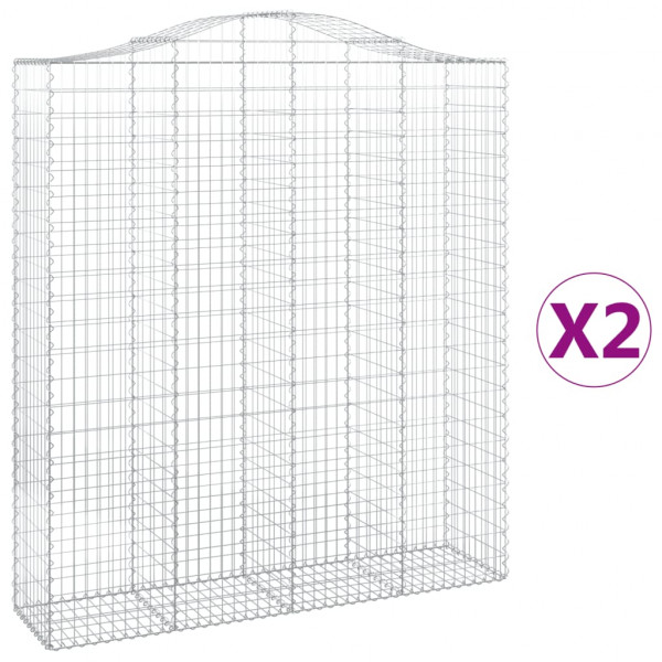 Cestos gabião arqueados 2pcs 200x50x220/240cm ferro galvanizado M 2