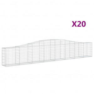 Cestos gabião arqueados 20pcs 400x30x60/80 cm ferro galvanizado H