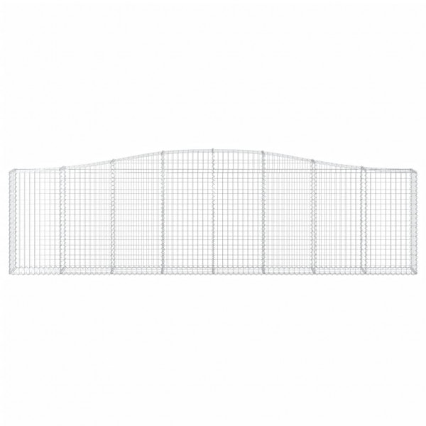 Cestas de gaviones 2 uds forma de arco hierro 400x30x100/120 cm M 4