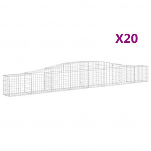 Cestos gabião arqueados 20pcs 400x30x40/60 cm ferro galvanizado H