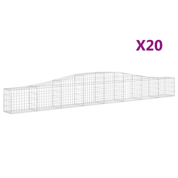Cestos gabião arqueados 20pcs 400x30x40/60 cm ferro galvanizado M 2