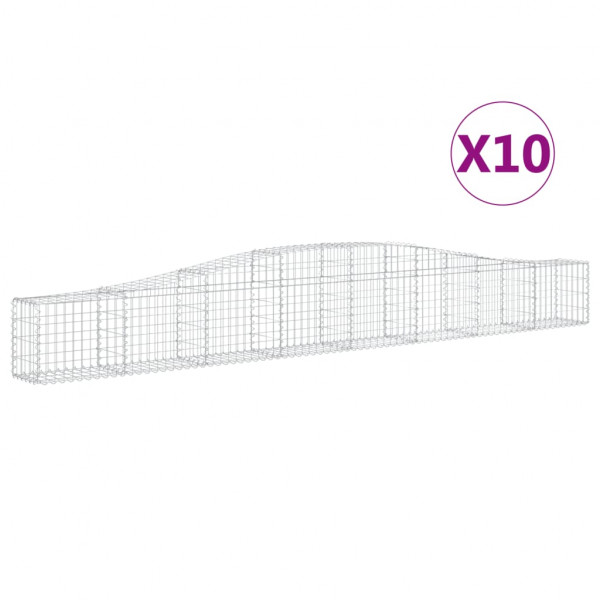 Cestos gabião arqueados 10pcs 400x30x40/60 cm ferro galvanizado M 2
