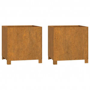 Vasos/floreira c/ pernas 2pcs 42x40x43cm aço corten enferrujado H