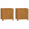 Vasos/floreira c/ pernas 2pcs 42x40x43cm aço corten enferrujado 2