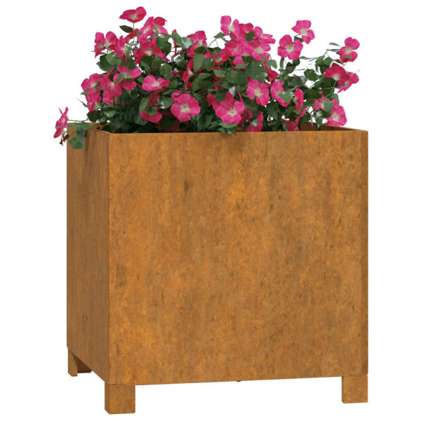 Vasos/floreira c/ pernas 2pcs 42x40x43cm aço corten enferrujado M 3