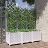 Jardinera con enrejado PP blanco 120x40x136 cm 1