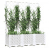 Jardinera con enrejado PP blanco 120x40x136 cm 3