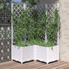 Jardineiro com grelha de PP branco 80x80x136 cm 1