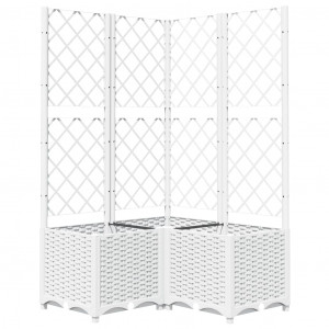 Jardineiro com grelha de PP branco 80x80x136 cm H