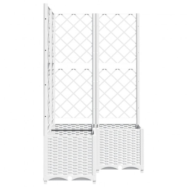 Jardinera con enrejado PP blanco 80x80x136 cm M 4