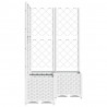 Jardineiro com grelha de PP branco 80x80x136 cm 4