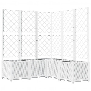 Vaso/floreira jardim c/ treliça 120x120x136 cm PP branco H