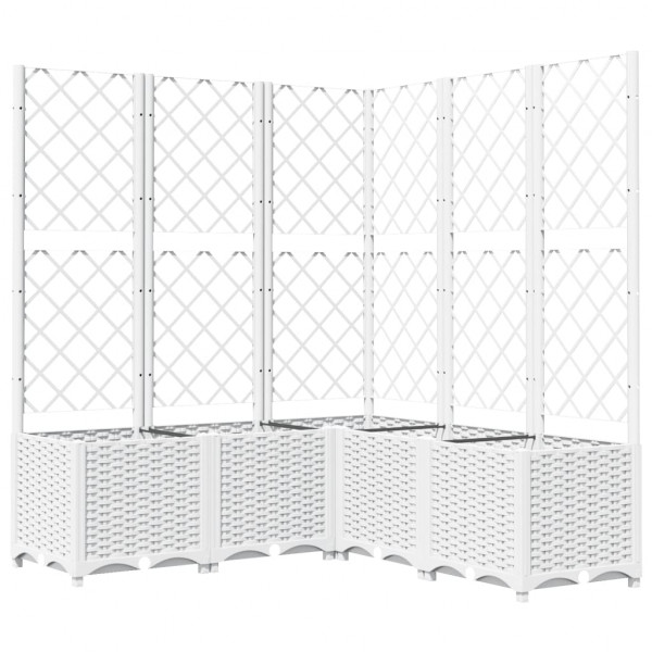 Vaso/floreira jardim c/ treliça 120x120x136 cm PP branco M 2
