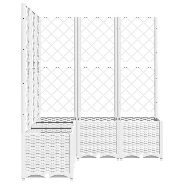 Jardinera con enrejado PP blanco 120x120x136 cm M 4
