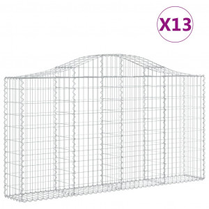 Cestos gabião arqueados 13 pcs 200x30x100/120 ferro galvanizado H