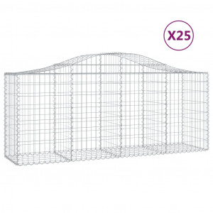 Cestos gabião arqueados 25pcs 200x50x80/100cm ferro galvanizado H